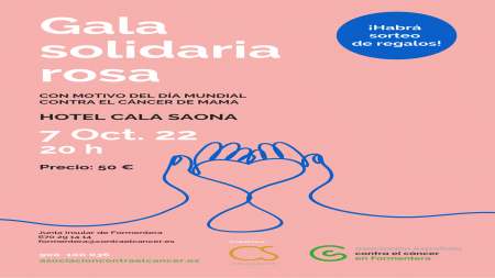 Cartel de la 'Cena Solidaria Rosa 2022' de Formentera, que se celebra el 8 de octubre.