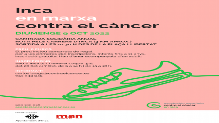 El domingo 9 de octubre: 'Inca en Marxa Contra el Càncer'