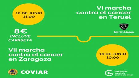 Marchas contra el cáncer en Zaragoza y Teruel