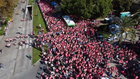 Marea rosa en la carrera solidaria 'Mallorca en marcha contra el cáncer' 2023.